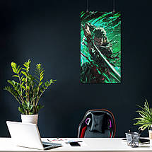 Плакат "Великий Куш, Ван Піс, Ророноа Зоро, One Piece, Roronoa Zoro", 60×34см, фото 5