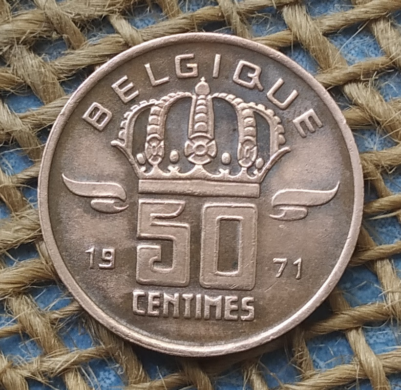 50 сантимiв 1971 року. Бельгiя