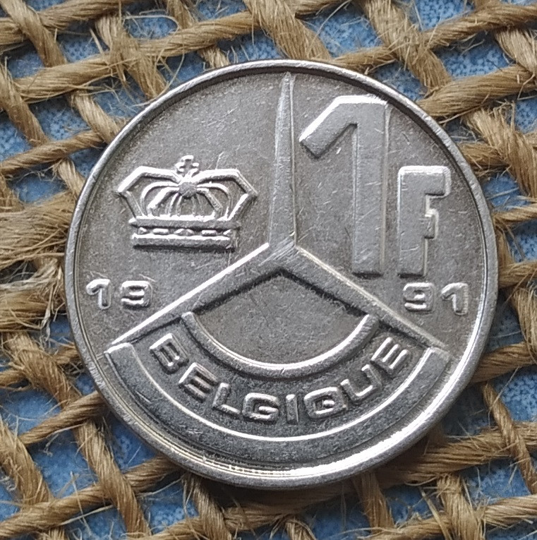 1 франк 1991 року. Бельгiя
