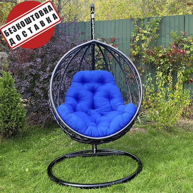 Підвісне крісло кокон на посиленій стійці GreenGard Графіт (Арт. 106)