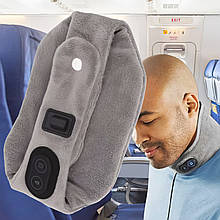 Зігріваючий масажер пояс-бандаж на шию з підігрівом Calm Heat Massaging Neck Wrap Сірий (ЖЯ)