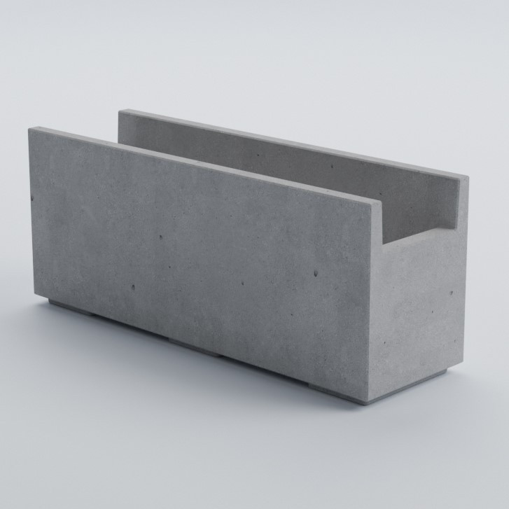 Вазон бетонний Ховд C 40x97x30 см, вуличний садовий