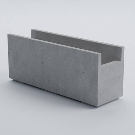 Вазон бетонний Ховд C 40x97x30 см, вуличний садовий, фото 1