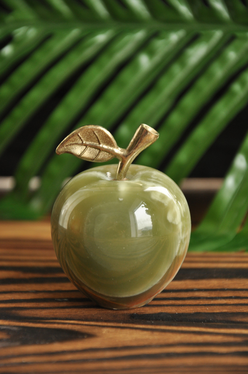 Статуетка яблуко з каменю онікс, 4.5 см (колір, як на фото), фото 1