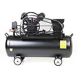 Компресор двоциліндровий ремінний OFBD-100 2.2 кВт 402 л/хв 8бар 100 л (2 крани) + олива 0,5 л APRO 850182, фото 5