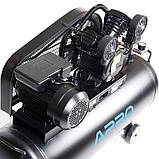 Компресор двоциліндровий ремінний OFBD-100 2.2 кВт 402 л/хв 8бар 100 л (2 крани) + олива 0,5 л APRO 850182, фото 10