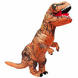 Надувний костюм динозавра T-Rex 150-195cm. Коричневий динозавр надувний костюм, фото 7