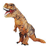 Надувний костюм динозавра T-Rex 150-195cm. Коричневий динозавр надувний костюм, фото 8