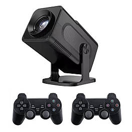 Смарт проектор HY320 Max ігровий з 2 джойстиками 1/8 Гб Android 13 + картка пам'яті з іграми 64 Гб