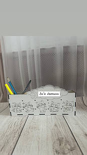 Дерев'яний дитячий шкільний самозбірний організатор для канцтоварів, підставка для олівців та ручок