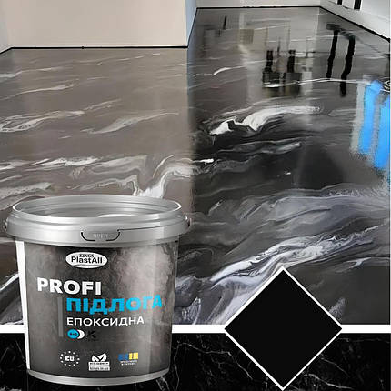 Епоксидна наливна підлога Plastall™ PROFI 1 кг Чорний для ванної Водостійка, фото 1