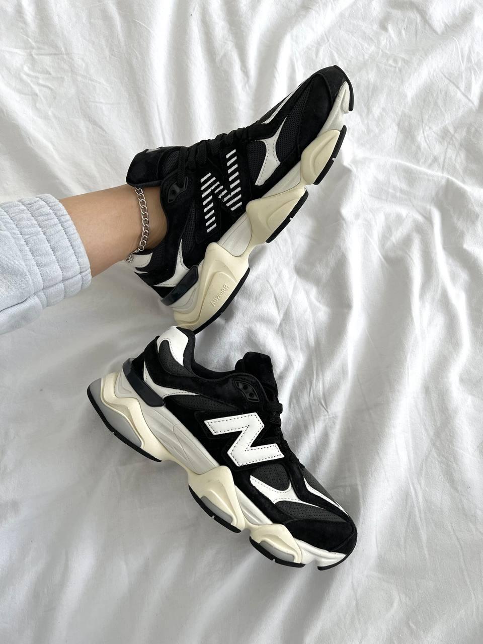 Жіночі спортивні кросівки New Balance 9060 (чорно-білі) демісезонні кроси 4693167 Нью Беленс vkross