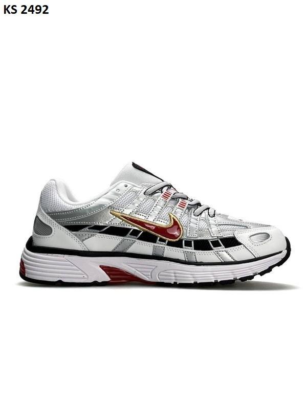Чоловічі кросівки Nike P-6000 White Red (біло-червоні) модні спортивні кроси KS 2492 Найк vkross, фото 1