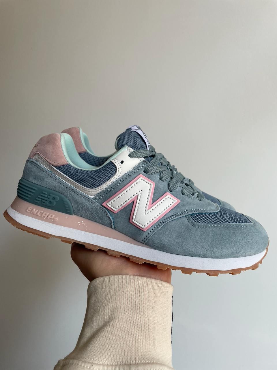 Жіночі демісезонні кросівки New Balance 574 (зелені) спортивні кроси 0686v Нью Беленс vkross
