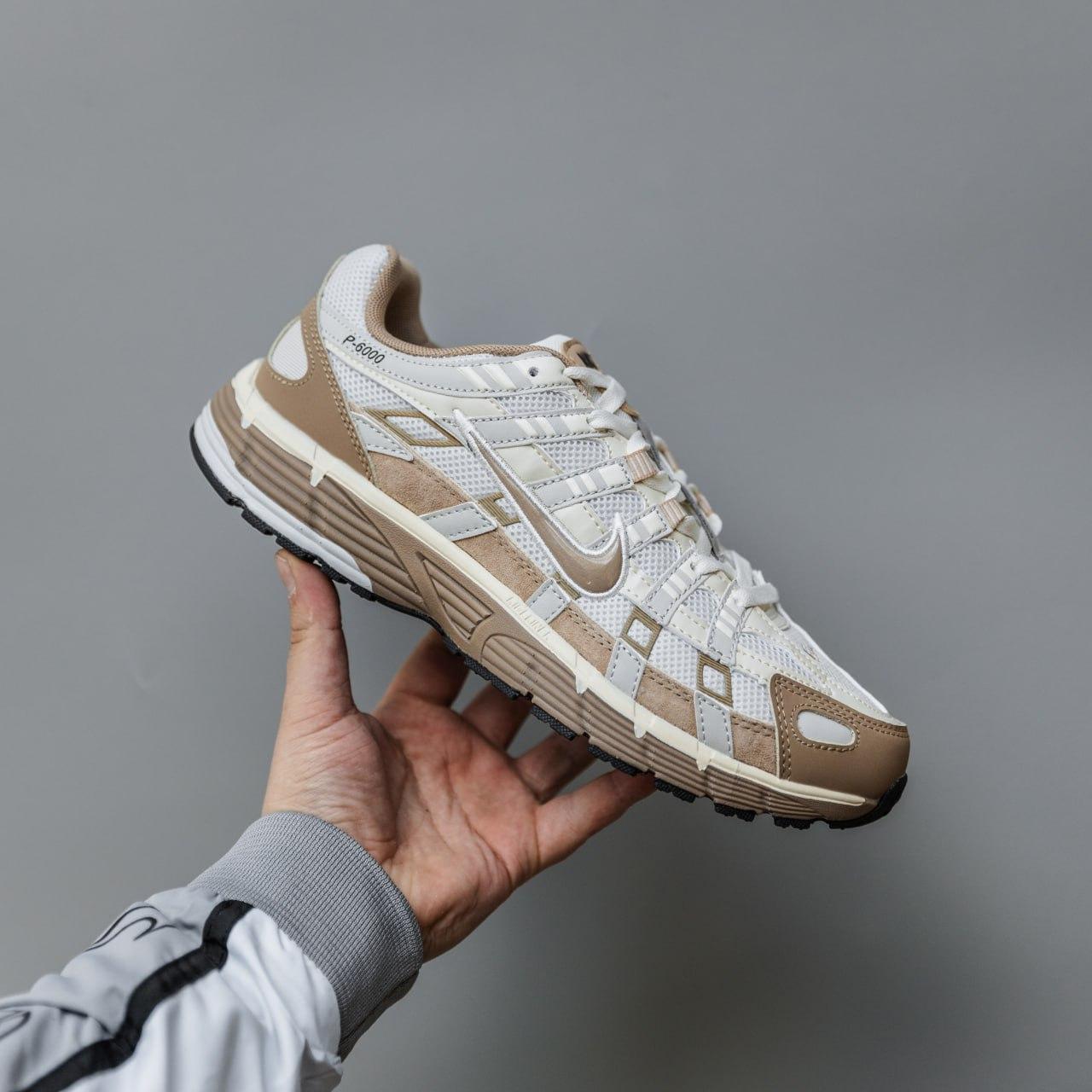 Жіночі демісезонні кросівки Nike P-6000 (сіро-бежеві) модні спортивні кроси 3051 Найк vkross