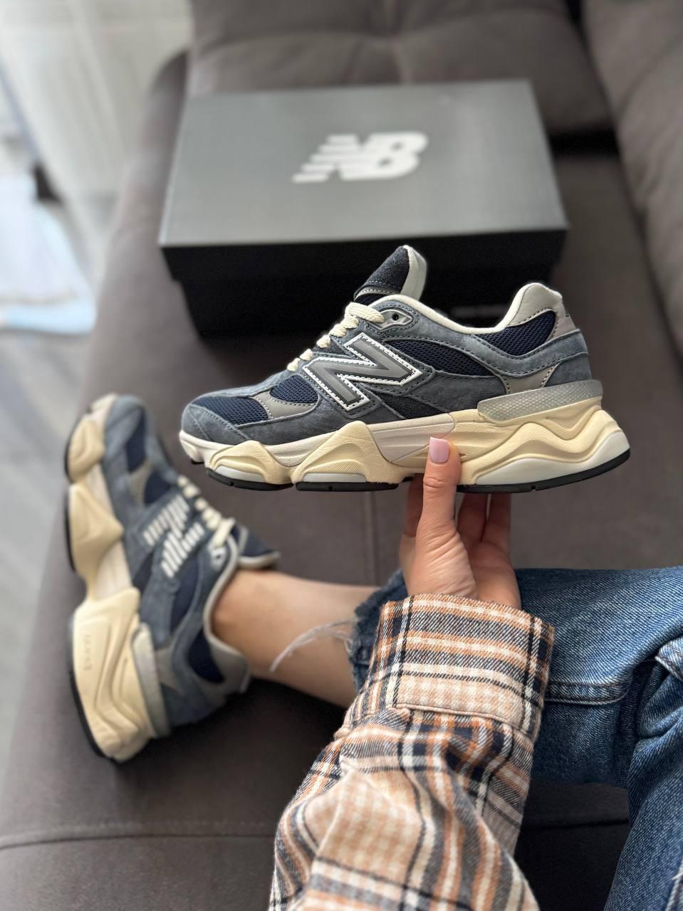Жіночі спортивні кросівки New Balance 9060 Blue (сині) демісезонні кроси 677 Нью Беленс vkross