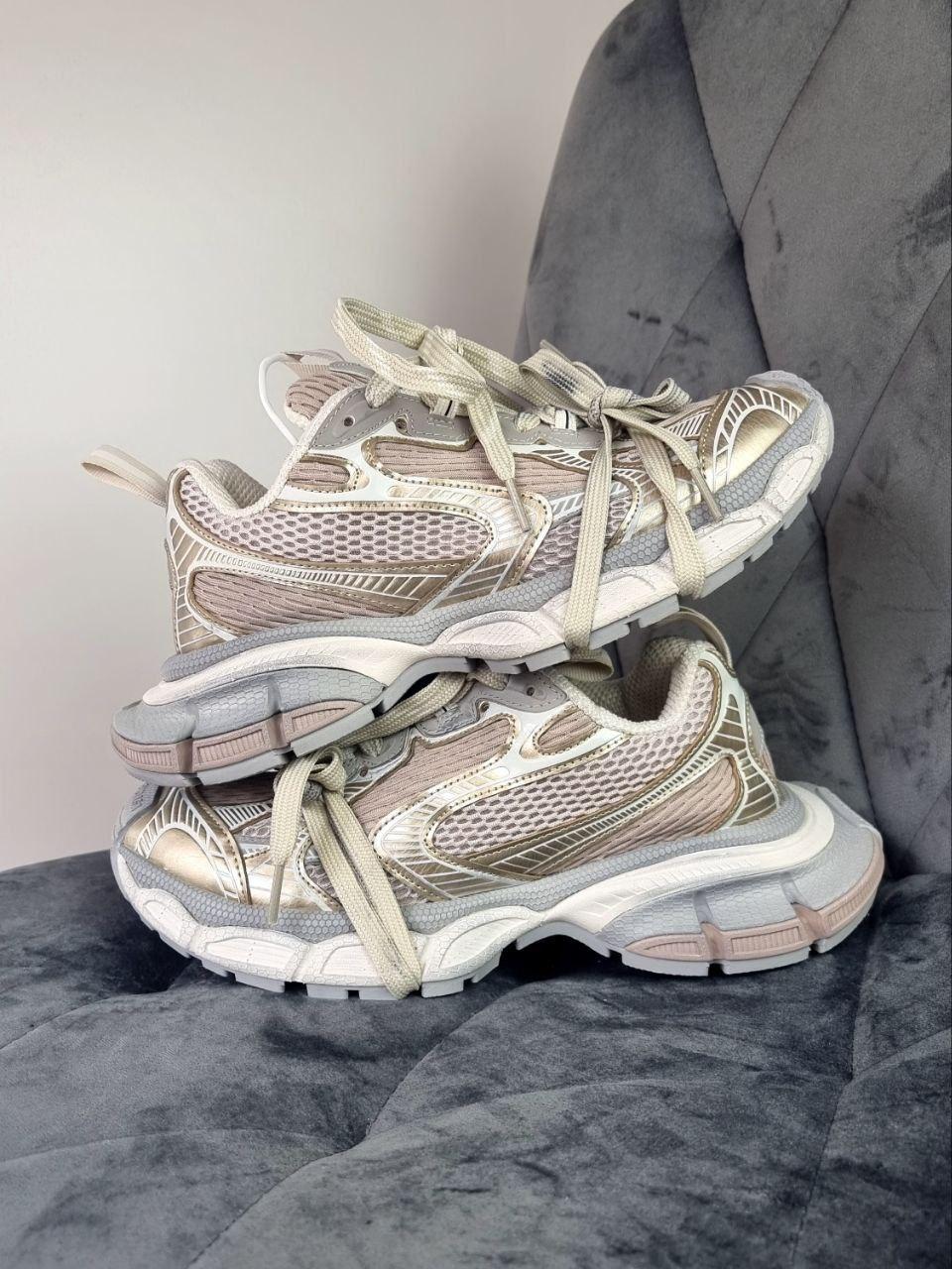 Жіночі кросівки Balenciaga 3XL Off White PREMIUM (бежеві) модні демісезонні кросівки 01262 Баленсіага vkross