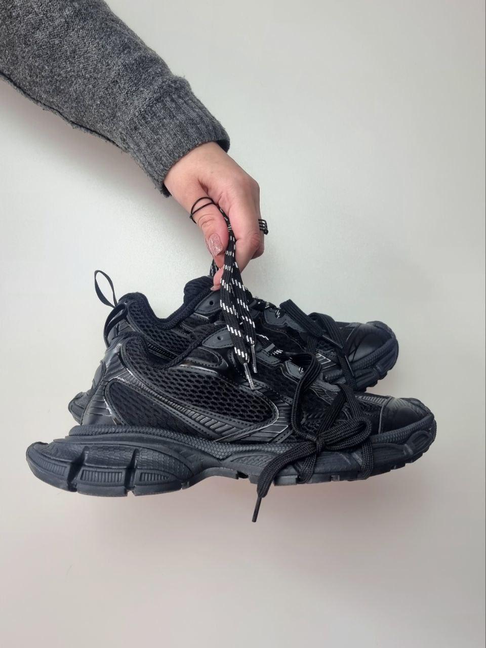 Жіночі кросівки Balenciaga 3XL Black PREMIUM (чорні) модні демісезонні кросівки 01260 Баленсіага vkross, фото 1