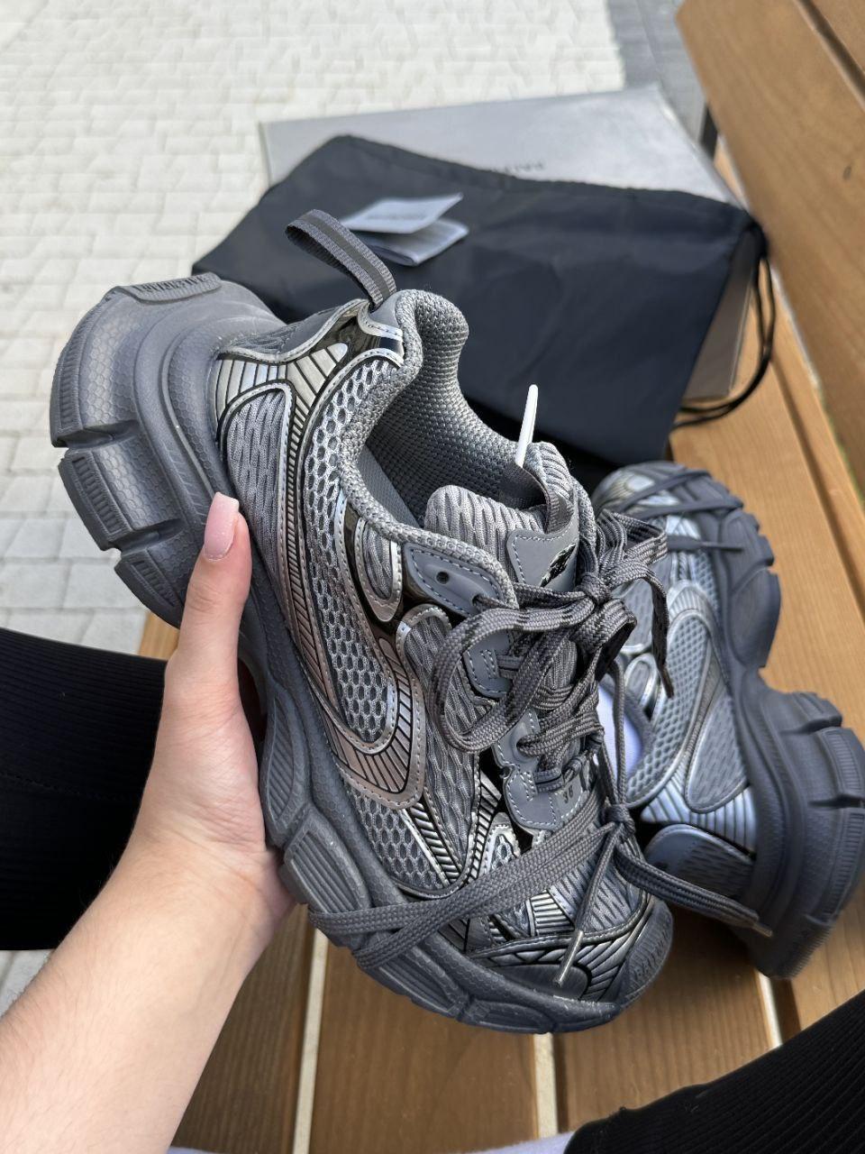 Жіночі кросівки Balenciaga 3XL Gray PREMIUM (сірі) модні демісезонні кросівки 01310 Баленсіага vkross
