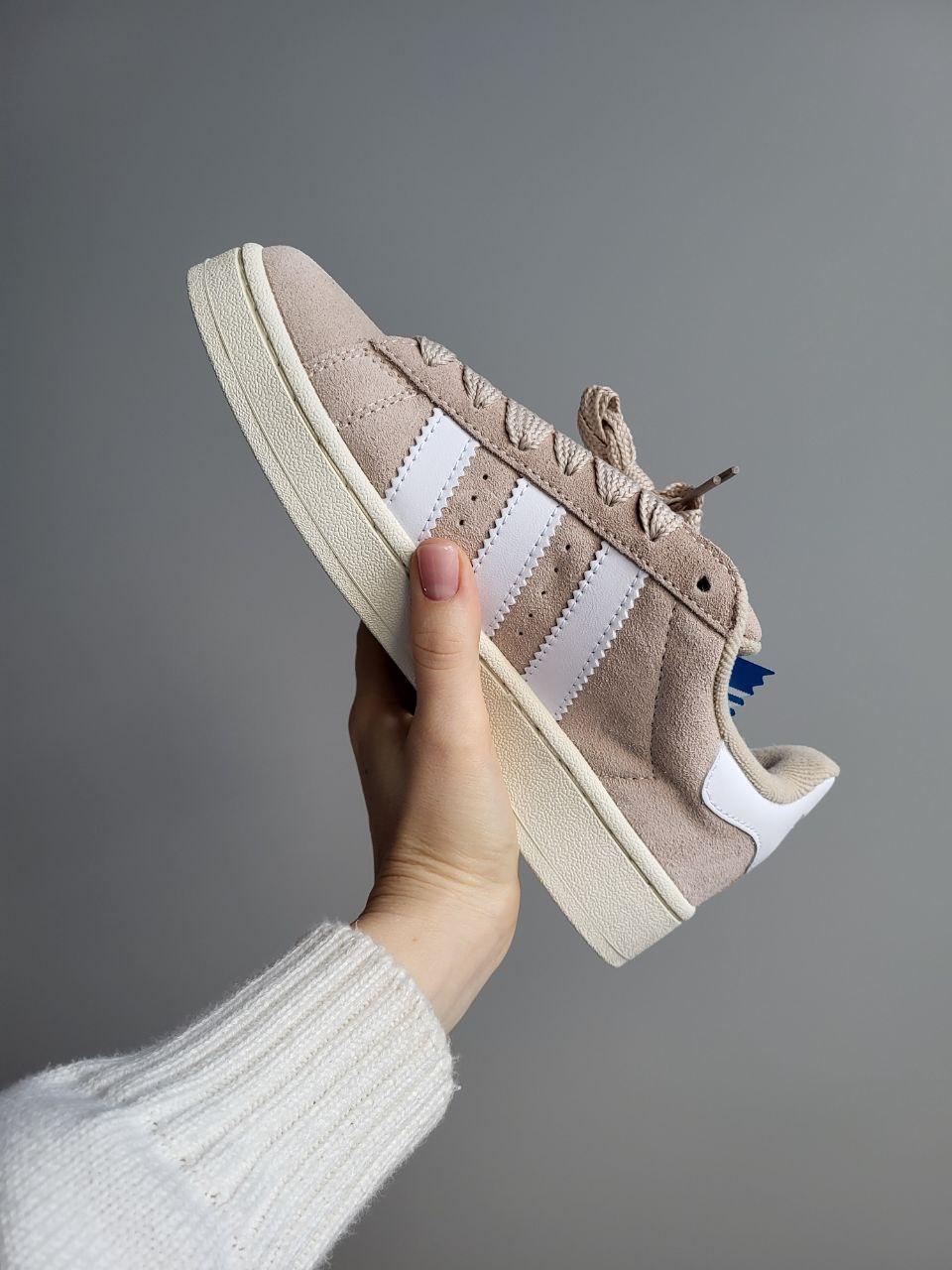 Жіночі демісезонні кросівки Adidas Campus Beige (бежеві) спортивні повсякденні кроси 683 Адідас vkross