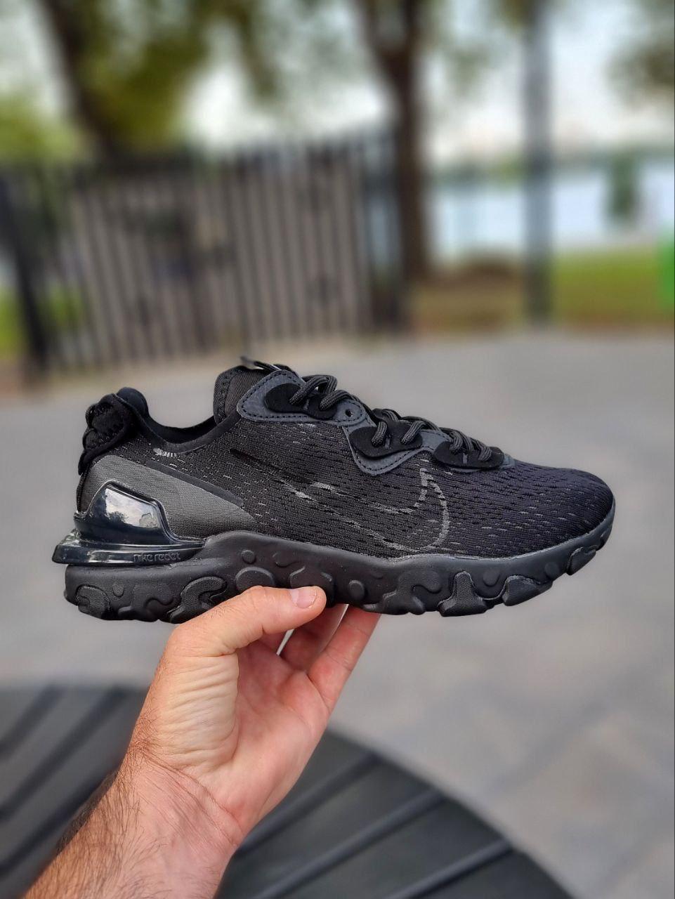 Чоловічі спортивні кросівки Nike React Vision (чорні) модні літні кроси 01332 Найк vkross, фото 1