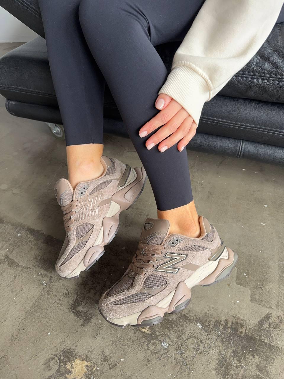 Жіночі спортивні кросівки New Balance 9060 Beige Brown (бежеві) демісезонні кроси NB100 Нью Беленс vkross