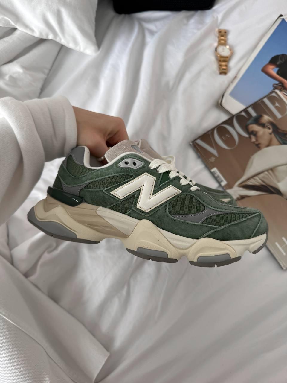 Жіночі спортивні кросівки New Balance 9060 (зелені) демісезонні кроси 7864666 Нью Беленс vkross