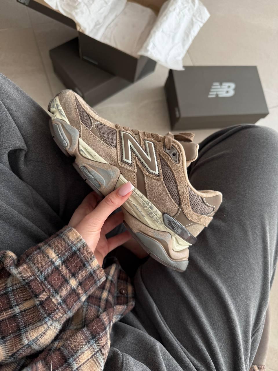 Жіночі спортивні кросівки New Balance 9060 Dirty Brown (коричневі) демісезонні кроси nb981 Нью Беленс vkross, фото 1