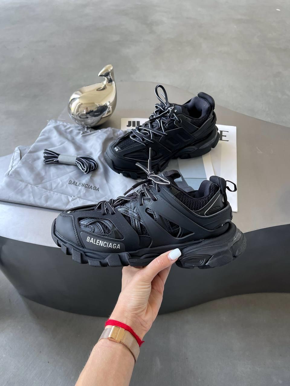 Жіночі спортивні кросівки Balenciaga Track Black Premium (чорні) демісезонні кросівки BA0041 Баленсіага vkross