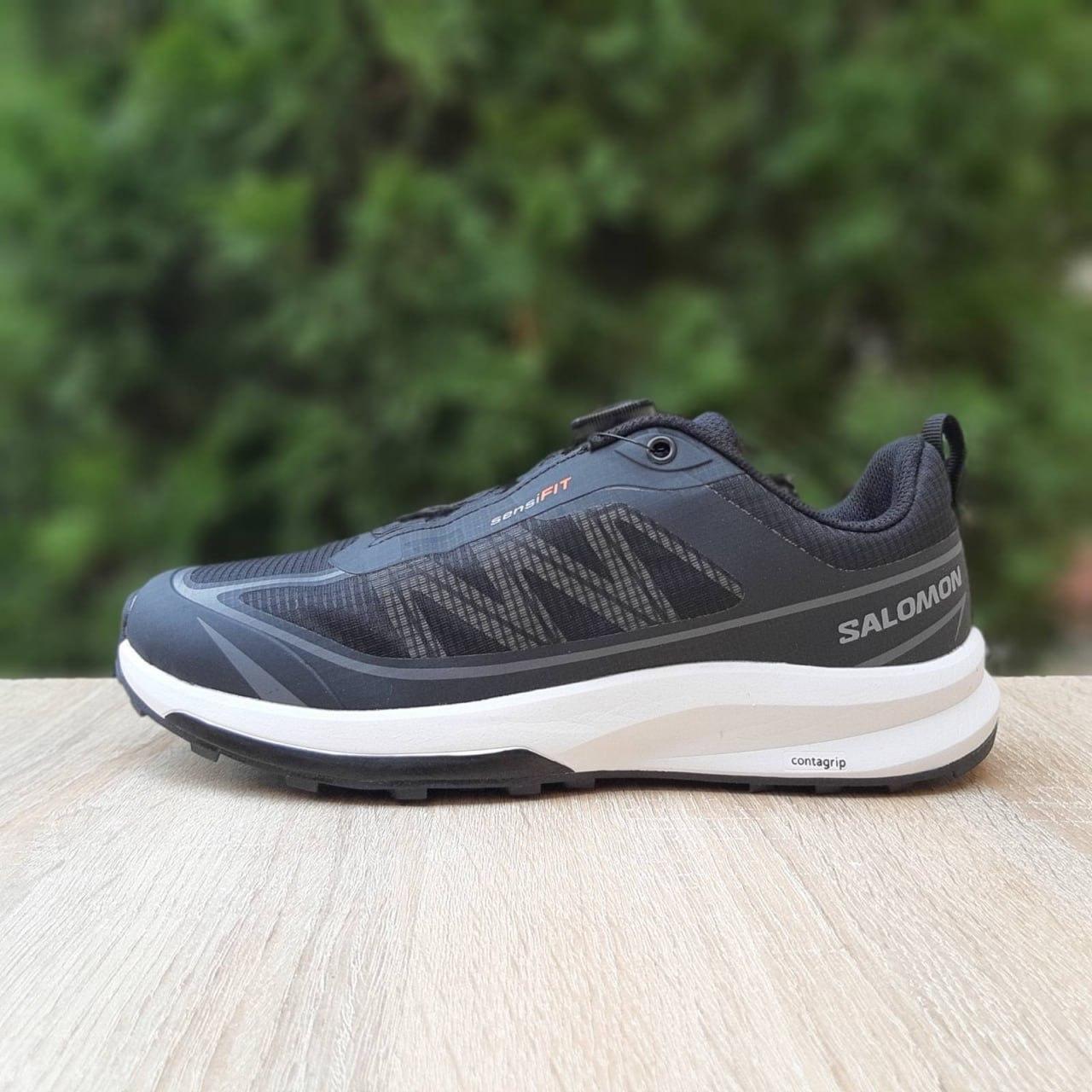 Чоловічі демісезонні кросівки Salomon SensiFit BOA (чорно-білі) низькі спортивні кроси 11492 Саломон vkross