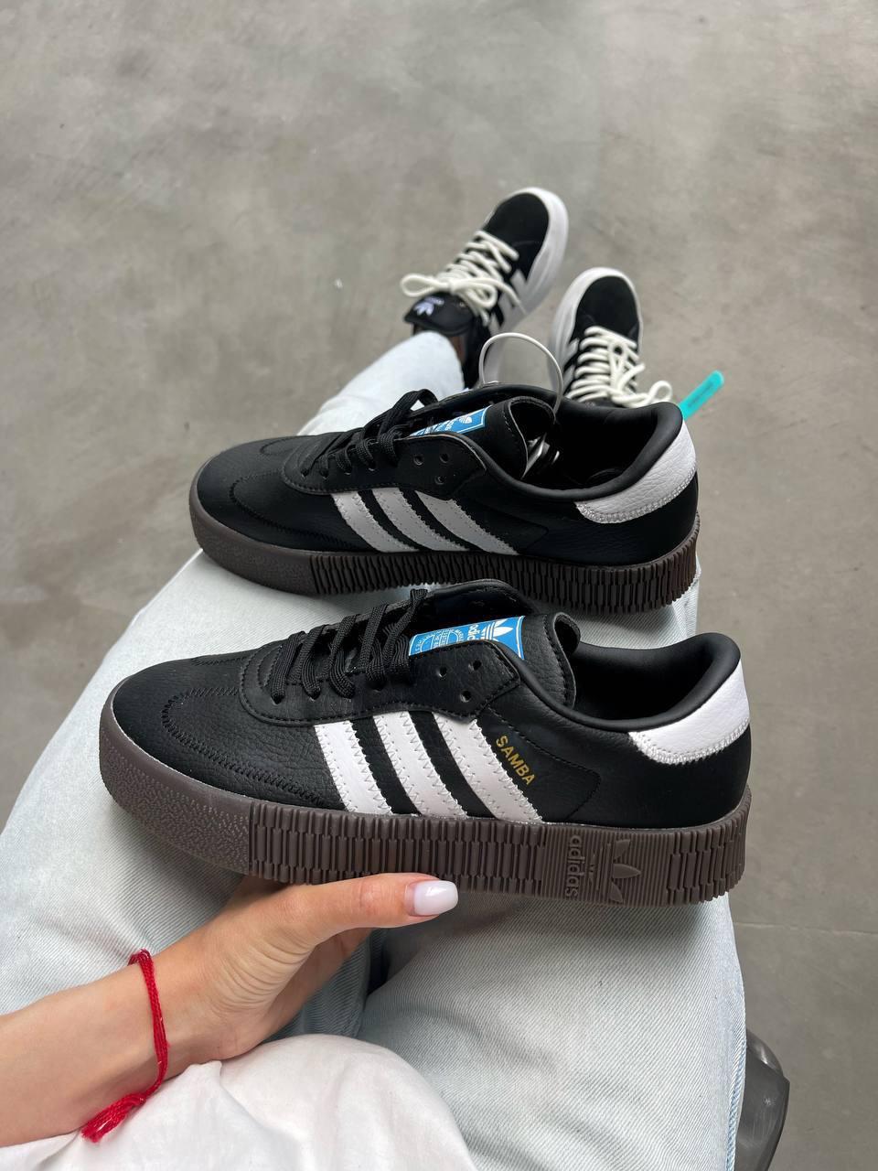 Жіночі спортивні кросівки Adidas Samba black (чорні) стильні повсякденні кроси A00154 Адідас vkross