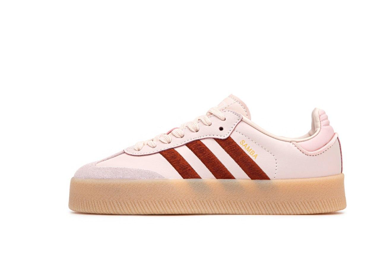 Жіночі спортивні кросівки Adidas Samba (білі з червоним) стильні повсякденні кроси 15135 Адідас vkross, фото 1