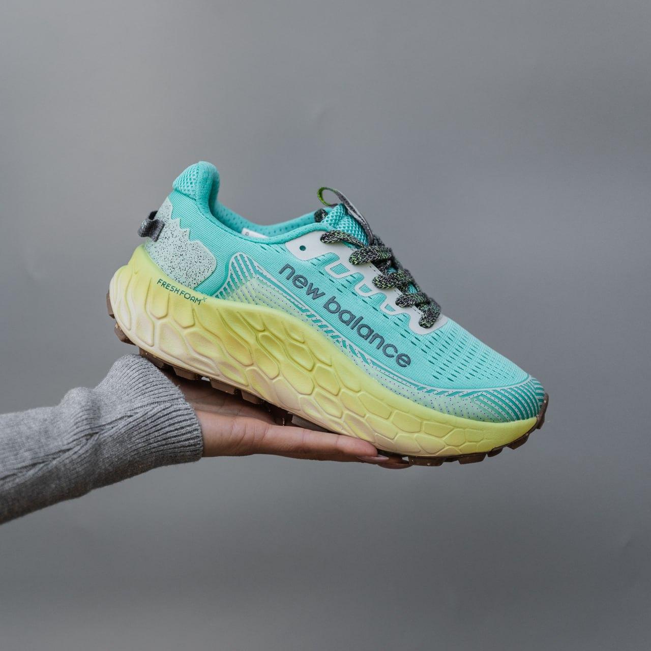 Жіночі демісезонні кросівки New Balance More Trail v3 (блакитні з жовтим) спортивні кроси 3041 Нью Беленс vkross