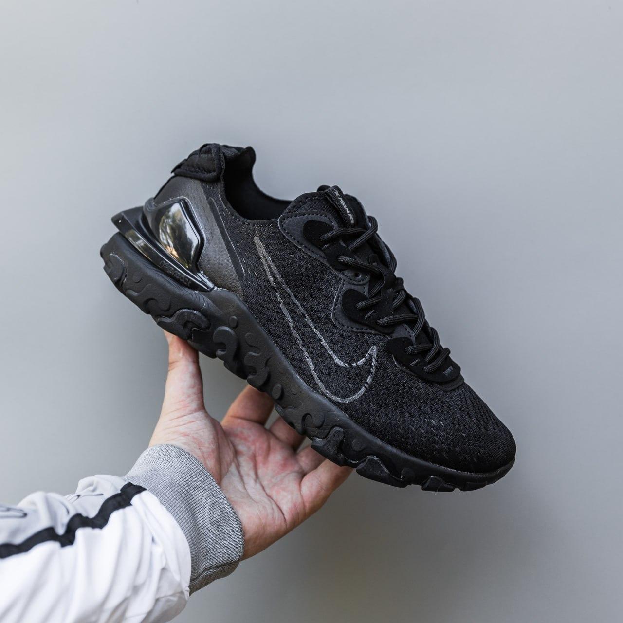 Чоловічі спортивні кросівки Nike React Vision (чорні) модні літні кроси 2767 Найк vkross
