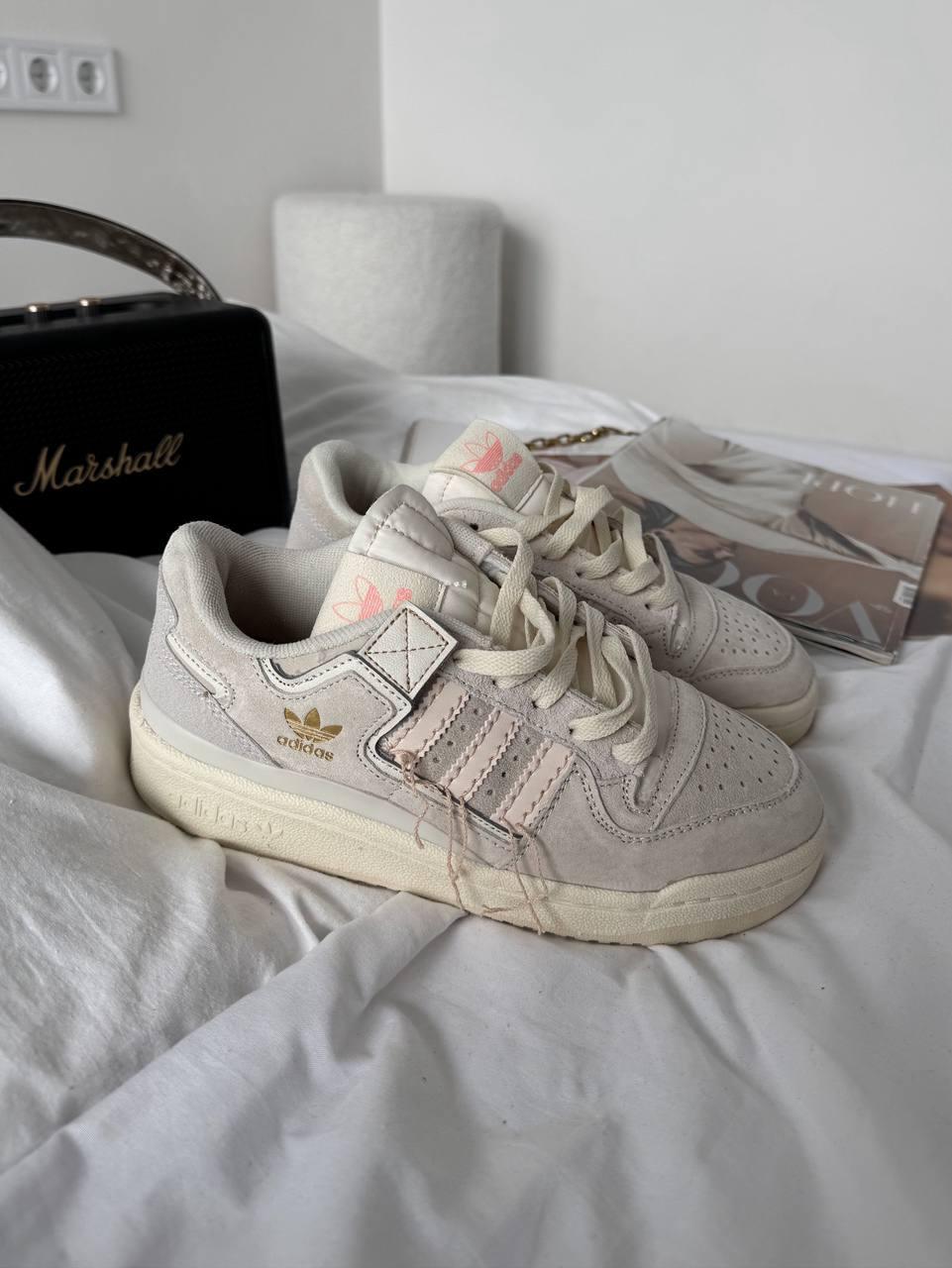 Жіночі демісезонні кросівки Adidas Forum Beige (бежеві) спортивні повсякденні кроси 0076 Адідас vkross, фото 1