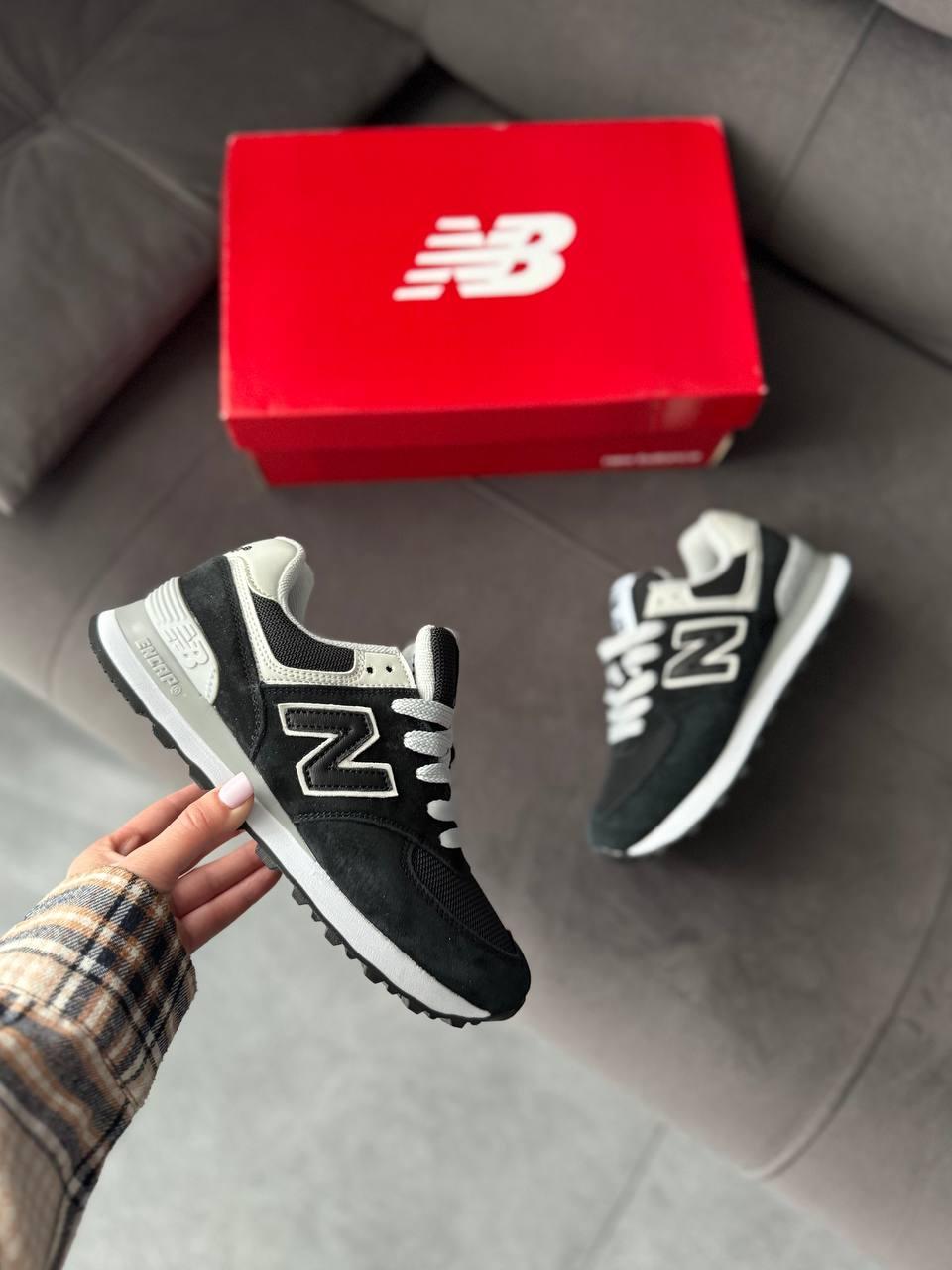 Жіночі демісезонні кросівки New Balance 574 Black/white (чорно-білі) спортивні кроси 626 Нью Беленс vkross