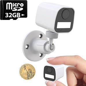 Міні-камера відеоспостереження Enjfeocy без WiFi. Внутрішня, з оглядом 140 градусів, 32 ГБ SD, датчик руху
