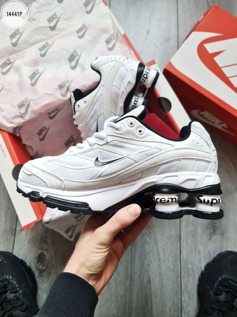 Чоловічі кросівки Nike Shox Ride2 Supreme White/Black (біло-чорні) спортивні 1444ТР Найк vkross, фото 1
