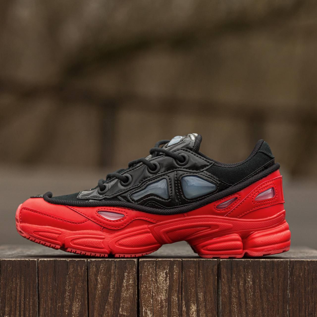 Чоловічі кросівки Adidas x Raf Simons Ozweego Black Red (чорно-червоні) спортивні 2153 Адідас vkross, фото 1