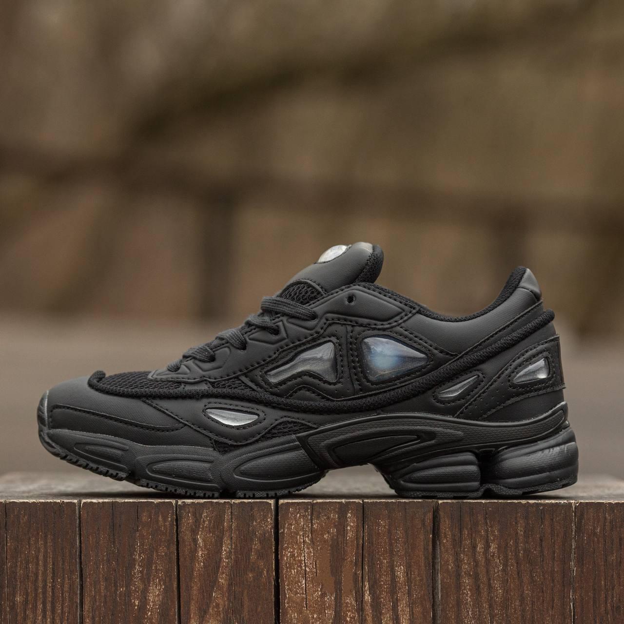 Чоловічі кросівки Adidas x Raf Simons Ozweego All Black (чорні) спортивні кроси 2154 Адідас vkross, фото 1