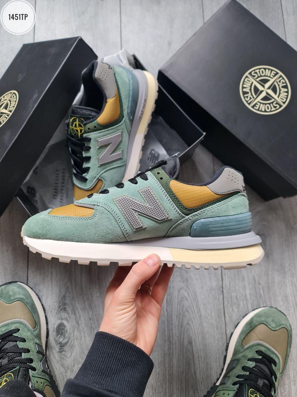 Чоловічі кросівки New Balance 574 x Stone Island Legacy Light Green (світло-зелені) спортивні 1451ТР НБ vkross, фото 1