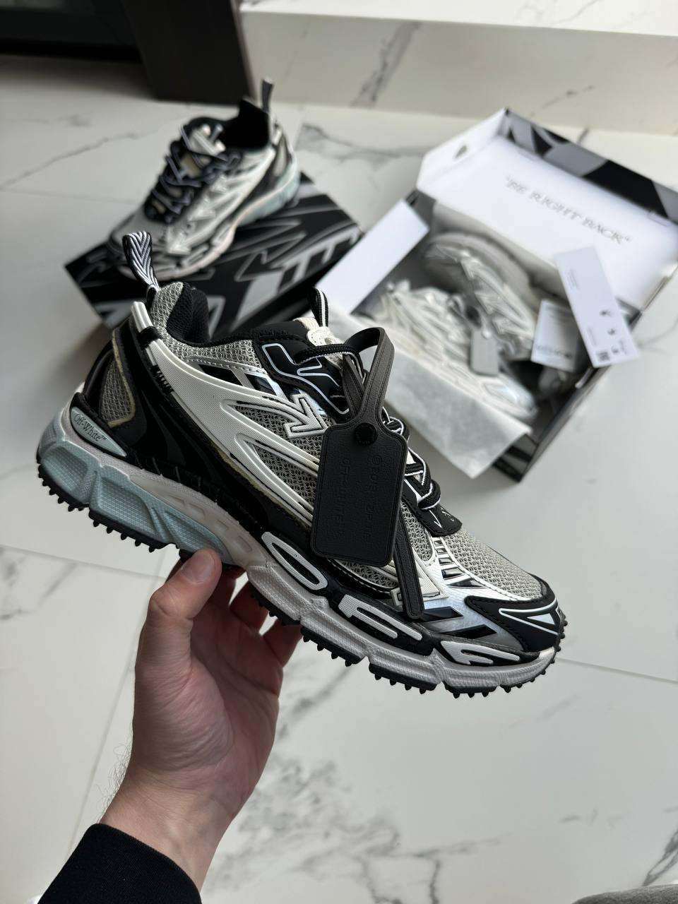 Чоловічі демісезонні кросівки OFF-WHITE 'BE RIGHT BACK Grey Black (сіро-чорні) спортивні offrb2 Оф-Вайт vkross, фото 1