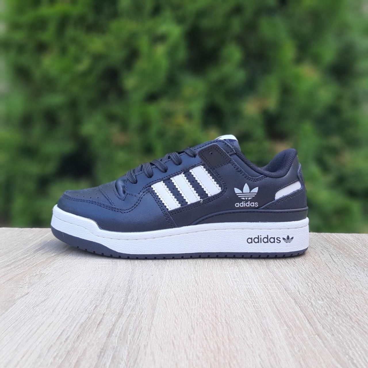 Жіночі демісезонні кросівки Adidas Forum Low (чорно-білі) спортивні повсякденні кроси 21020 Адідас vkross