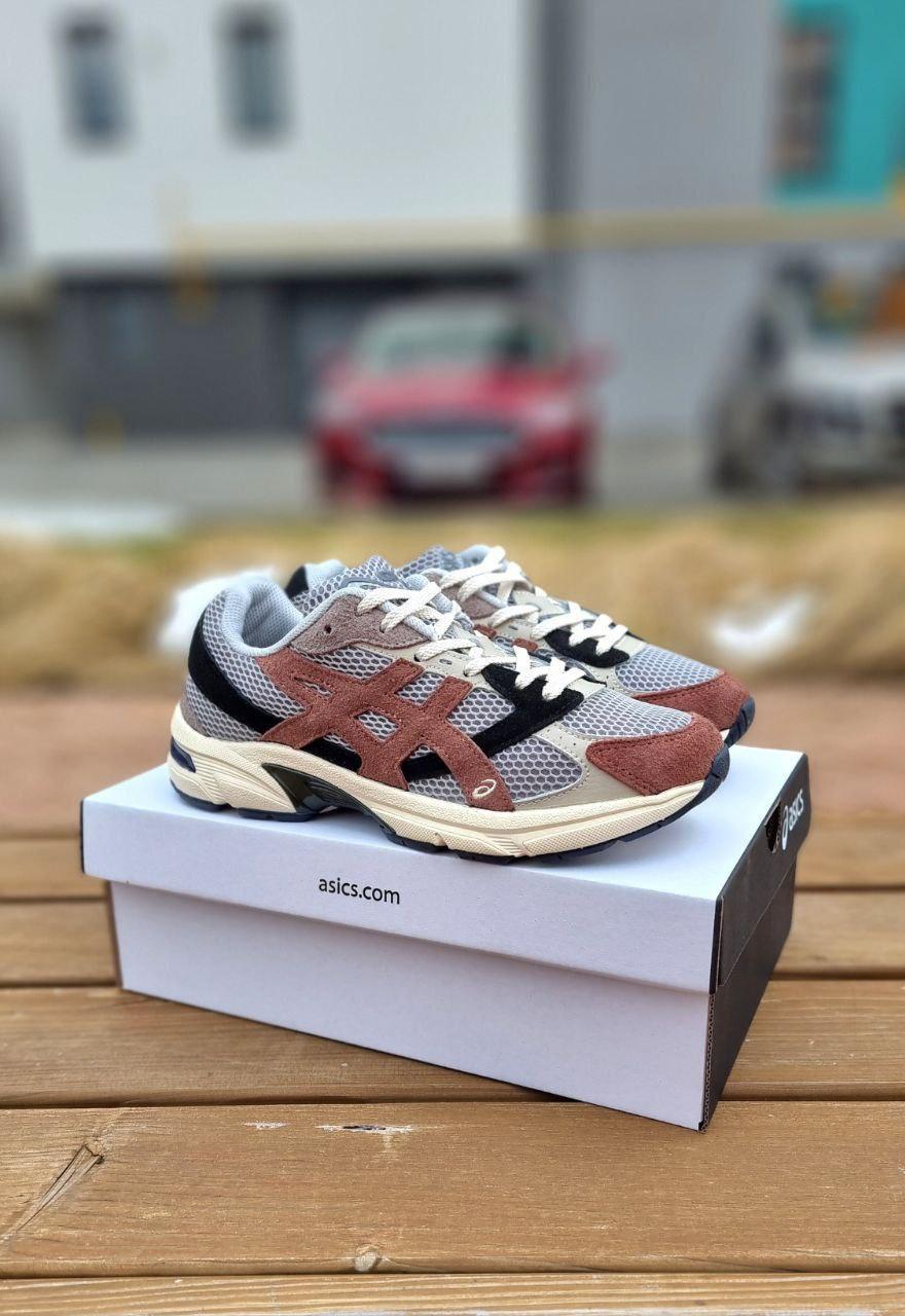 Чоловічі спортивні кросівки Asics GEL 1130x Hal Studio (сірі з коричневим) модні демі кроси 01248 Асікс vkross, фото 1