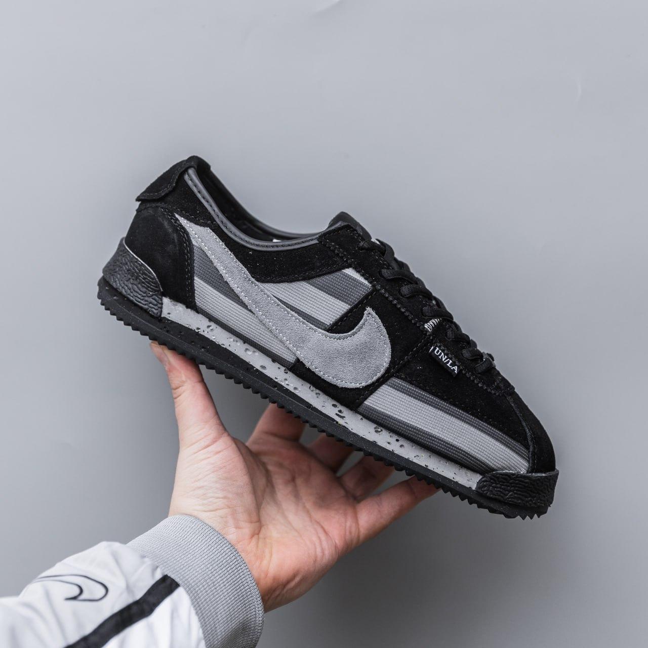 Чоловічі повсякденні кросівки Nike Cortez x Union L.A (чорно-сірі) модні демісезонні кроси 2209 Найк vkross