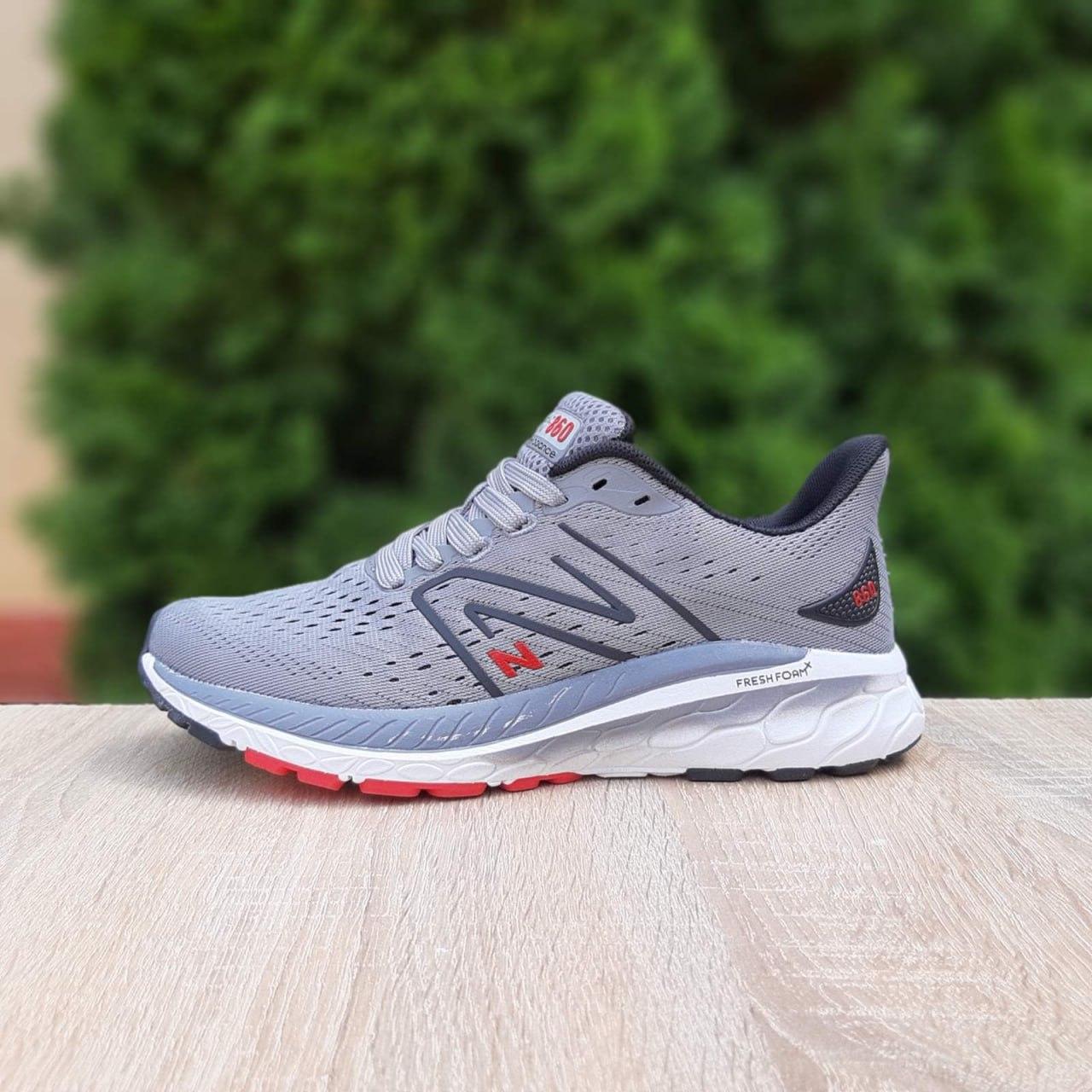 Жіночі демісезонні кросівки New Balance 860 (сірі з червоним) стильні спортивні кроси 20996 Нью Беленс vkross