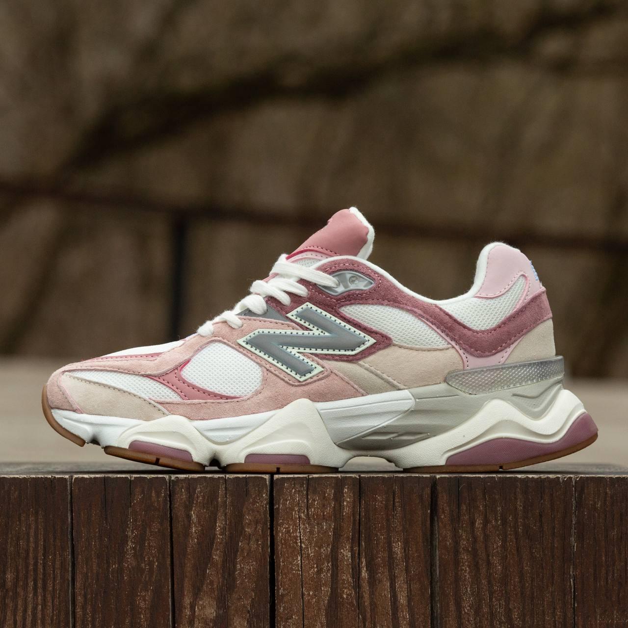 Жіночі спортивні кросівки New Balance 9060 White Grey Pink (біло-рожеві) демісезонні 2189 Нью Беленс vkross