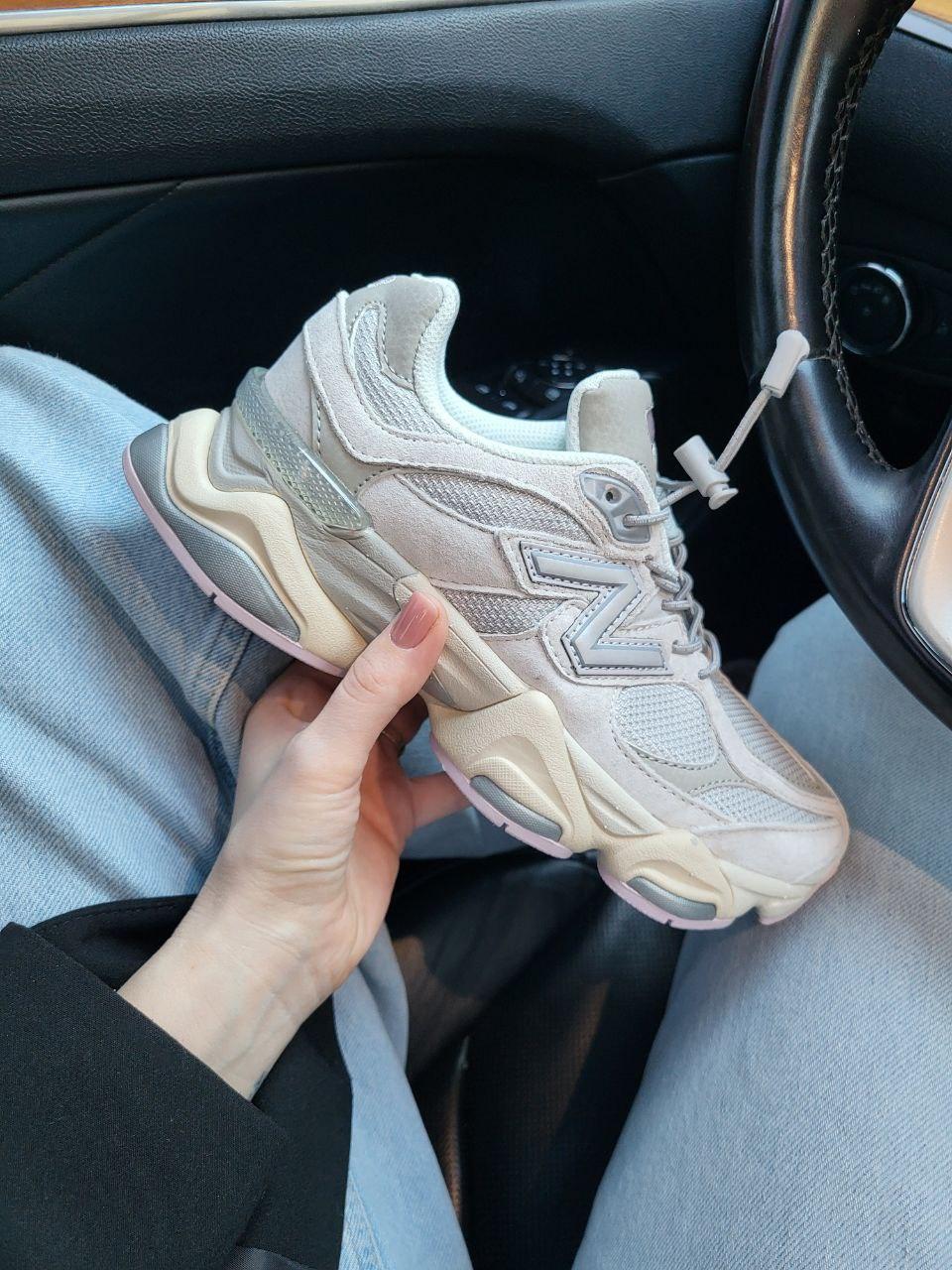 Жіночі спортивні кросівки New Balance 9060 Beige (бежеві) демісезонні кроси 719 Нью Беленс vkross