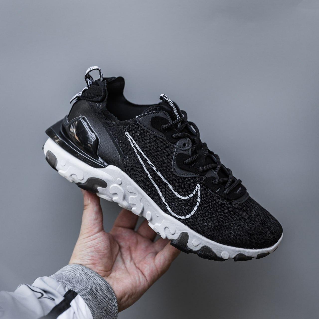 Чоловічі спортивні кросівки Nike React Vision (чорно-білі) модні літні кроси 2766 Найк vkross, фото 1