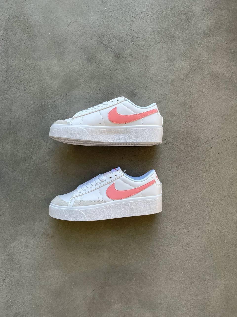 Жіночі кросівки Nike Blazer Low Platform Pink (білі з рожевим) повсякденні кроси N00173 Найк vkross